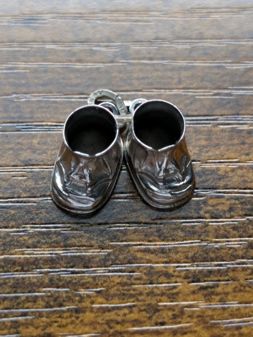 Vintage Silver B Beau Sterling Pair Baby Shoe Booties Small Charm Collectible - Picture 6 of 16